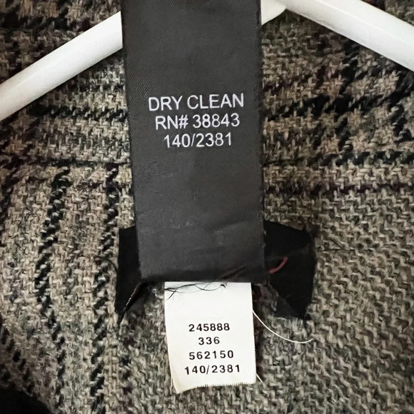 Vintage Y2K 90s Plaid Wool Coat Academia 6 Small Preppy Trench Lined Equestrian - Picture 7 of 11